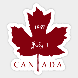 Red Maple Leaf - Canada Day - July 1st  Canadian Independence Day Sticker